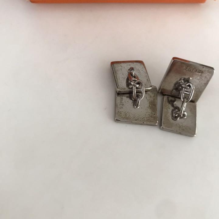 Authentic HERMES Cufflinks Zigzag Square - image 3