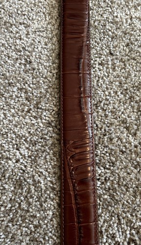 Brighton Croc Leather Belt with Derby Horse Head Buckle Small 28 B30455 - Picture 8 of 10