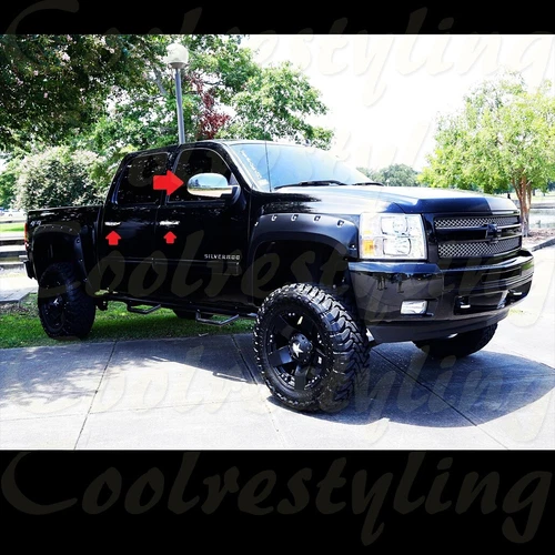 FOR 07~10 11 12 13 Silverado Sierra Pickup Chrome Cover Mirror+4 Handle+Tailgate