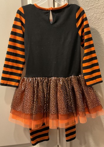 EMILY ROSE Lil Girls Sz 4 2 Pc Halloween Top w/Pants Black/Orange NWT - Picture 2 of 2
