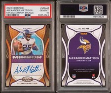 2022 PANINI CERTIFIED MIRROR SIGNATURES BRONZE #59/99 ALEXANDER MATTISON