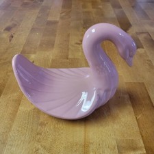 Vintage Pink Swan Ceramic Hand Towel Holder Bathroom Accessory