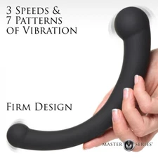 10X Vibra-Crescent Vibrating Silicone Dual-Ended Dildo - Black --FREE SHIPPING!