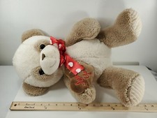 Dan Dee Valentine's Teddy Bear Plush with Love Heart Bow Stuffed Toy 18"