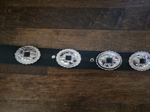 LARGE CONCHO STUD GENUINE LEATHER BELT-PUNK ROCKABILLY WESTERN-SIZE M/L-LOOK!!! - Picture 4 of 10