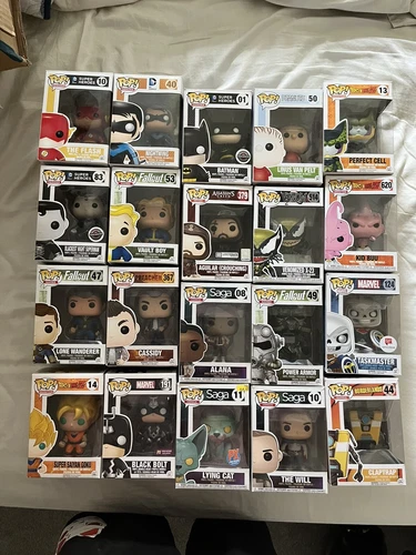 Lot Of 20 Funko POP! Figures DC, Marvel, Dragon ball, Fallout, Borderlands, SAGA