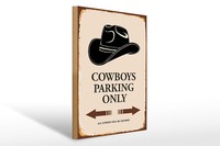 Holzschild Spruch 30X40 Cm Cowboys Parking Only Holz Deko Schild