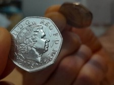 50p coin , NHS , MINT ERROR,ultra rare 50 th anniversary 1998