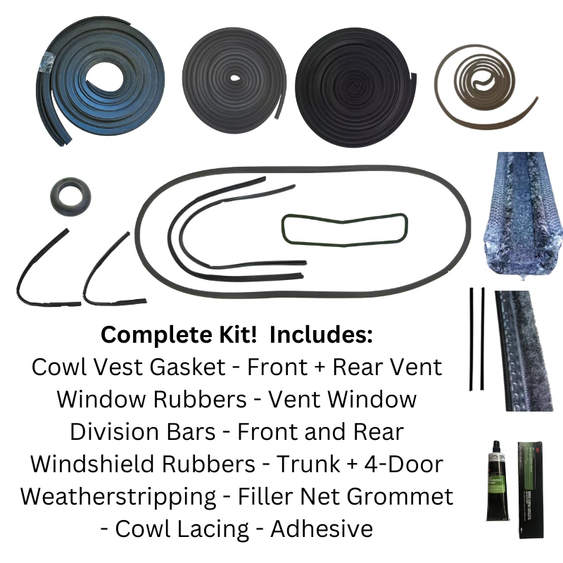 For 1946-1948 Plymouth: 4-Door Sedan Master Weatherstrip Kit- W/O CHROME TRIM - Image 2 of 4