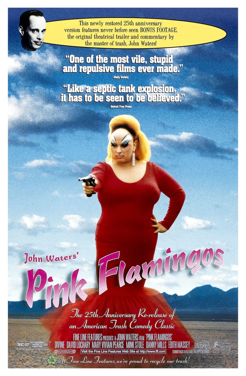 PINK FLAMINGOS MOVIE POSTER 2 Sided 25TH ANN R1997 ORIGINAL 27x41