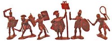 Marx Recast Warriors of the World-Type Romans - 12 in 6 poses unpainted plastic