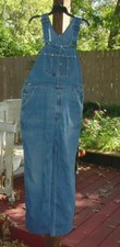 Vtg Grunge Roebucks Weartuff for Sears Bib Blue Denim Carpenter Overalls 40 x 31
