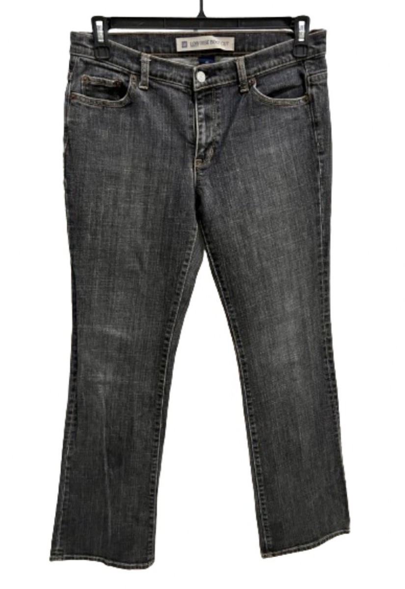 GAP EST 1969 Women’s Low Rise Boot Cut Denim Black Jeans Stretch size 8R EUC