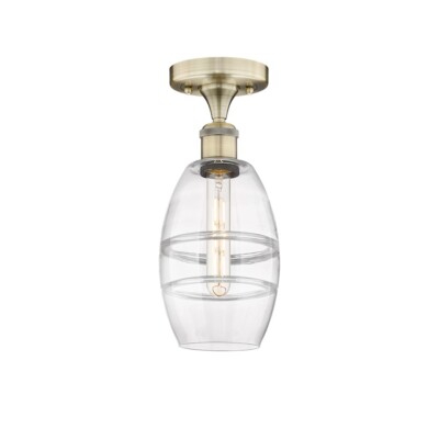 Innovations 616-1F Vaz 1Lt 6'' Semi-Flush, AB/Clear - 616-1F-AB-G557-6CL