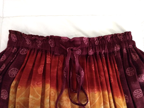 PLATINUM by Dorothy Schoelen Size P Skirt Multicolor Boho Side Slits Drawstring - Picture 5 of 13