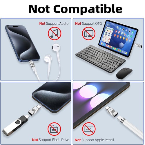 35W USB-C Male to iOS Female Adapter + lanyard For iPhone 15 Pro Max 15 Plus lot - Picture 4 of 11