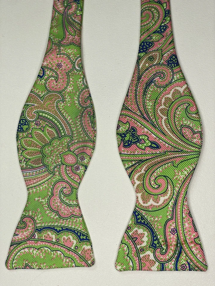 AUTÉNTICA Pajarita Lily Pulitzer Via Palm Beach Paisley 100% Seda Diseñadora Foto 2 de 4