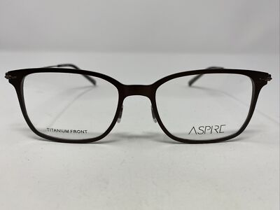 Aspire Eyeglasses Frame AMBITIOUS BROWN 53-18-145 Brown Matte Full Rim Metal B56