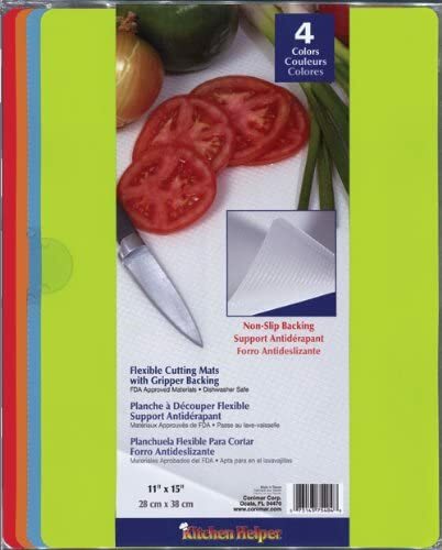 Flexible Non-Skid Cutting Mat, Assorted Colors, Set of 4 - Afbeelding 1 van 2