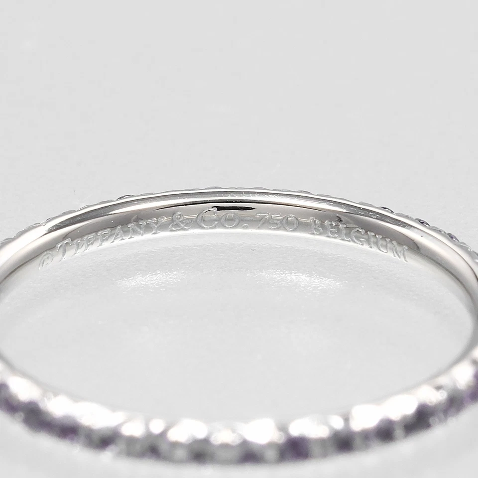 TIFFANY&Co. Anillo Metro K18 oro blanco/amatista eternidad completa #3.9 (talla EE. UU.)... Foto 4 de 4