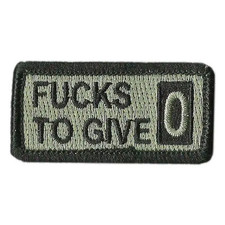 F CKS TO GIVE F Word Morale Tactical funny Patch 2x1" Foliage