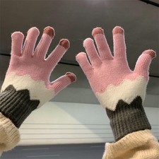 Unisex Fleece Lined Windproof Gloves for Women Men Device Compatible Winter