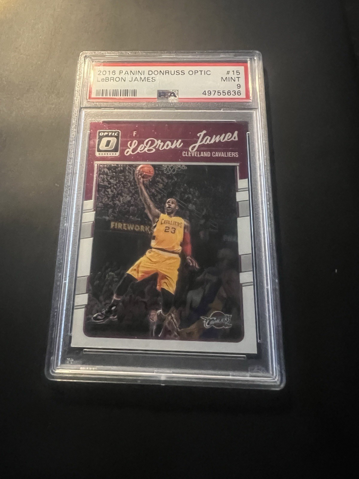 2016 Panini Donruss Optic LeBron James PSA 9-with Kobe Bryant