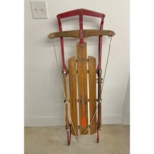 Vintage 1970 Flexible Flyer Vintage Sled Birch Wood and Metal
