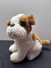 Adorable Bulldog Puppy Plush Stuffed Animal Toy - Soft Cuddly Brown White 10