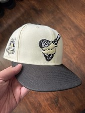 San Diego Padres “Swinging Friar” Off White and Black Fitted Hat 7 1/2