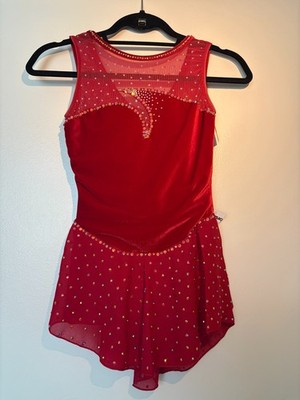 GK Elite Red Ice Skating Dress Adult Small Brand New with Tags