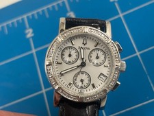 Very Nice Bulova Silver Tone Watch Model w/Leather Band