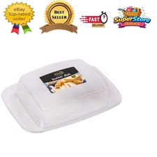 Compact Brushed White Butter Dish Box with Secure Lid for Kitchen Sophistication
