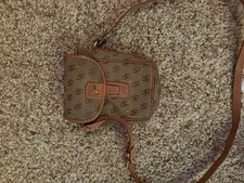 Dooney & Bourke Brown Logo Crossbody Bag with Leather Strap for Women