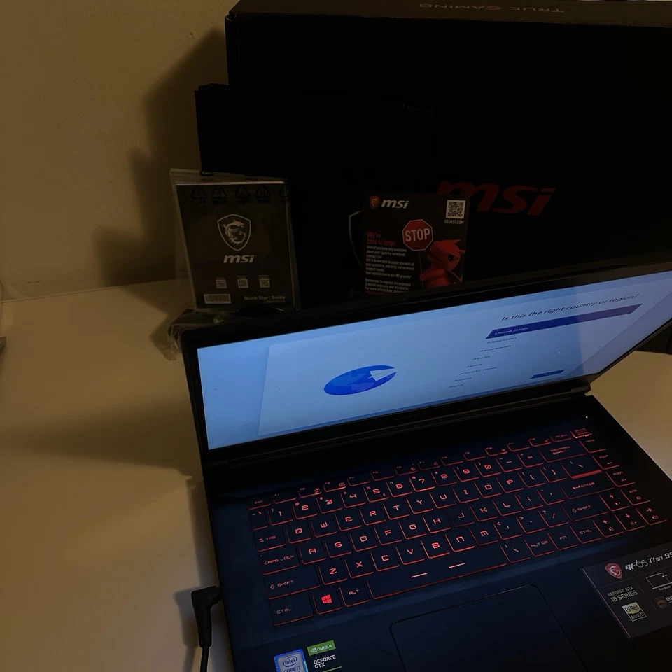 Portátil para juegos MSI GF65 delgado 9SD-837 ACTUALIZADO i7-9750H 32 GB 512 GB SSD GTX 1660Ti Foto 2 de 4