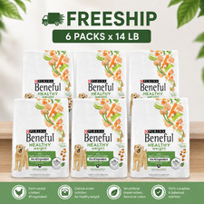 6 Packs -Purina Beneful Healthy Weight Adult Dog Dry Food - Chicken, 14lb 0.71 per pound