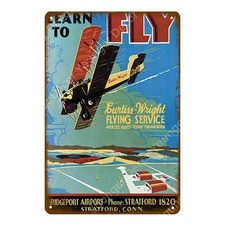 Ocean Liner AirPlane Flying Craft Metal Wings For Victory Vinta Tin Metal Signs