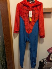 Spiderman Teens 14 Years Old Hooded Full Body Full Zip Fleece Sleepwear NWT