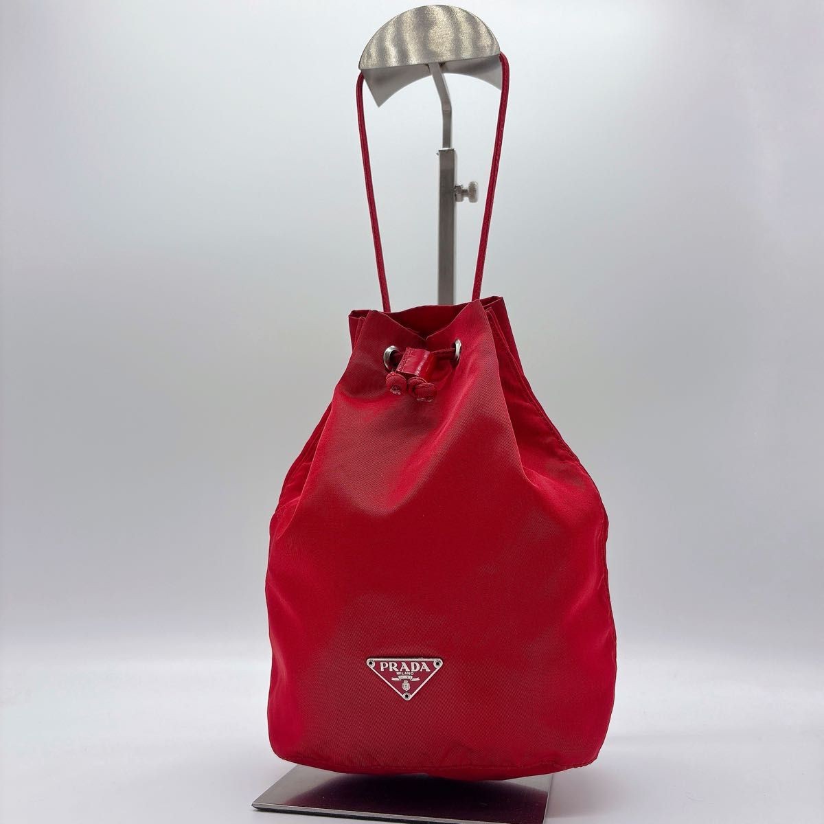 PRADA triangle logo drawstring bag pouch nylon re… - image 1