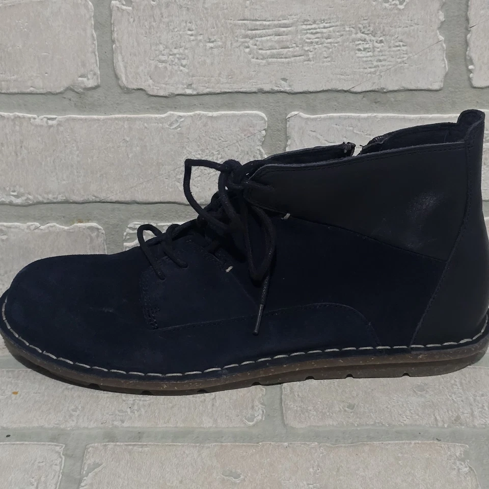 Botines Clarks para mujer azul marino borroso gamuza cuero con cordones cremallera talla 9,5 Foto 3 de 4