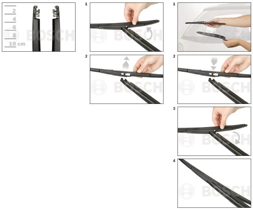 BOSCH Essuie-Glace Arrière Lame H307 300Mm Compatible Avec TOYOTA AVENSIS - Photo 3/4