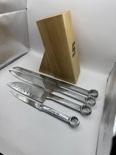 Snap-on Tools Box Wrench Stainless Steel 5-pc Knife Set Of 4 Missing Small Knife Snap-on Tools Box Wrench Stainless Steel 5-pc Knife Set Of 4 Missing Small Knife