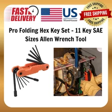 Klein Tools |70550| Pro Folding Hex Key Set – 11 Key SAE Sizes Allen Wrench Tool