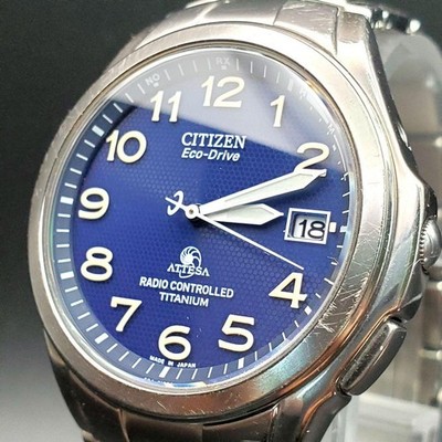 Citizen Attesa Solar Radio Controlled Blue Dial Wristwatch