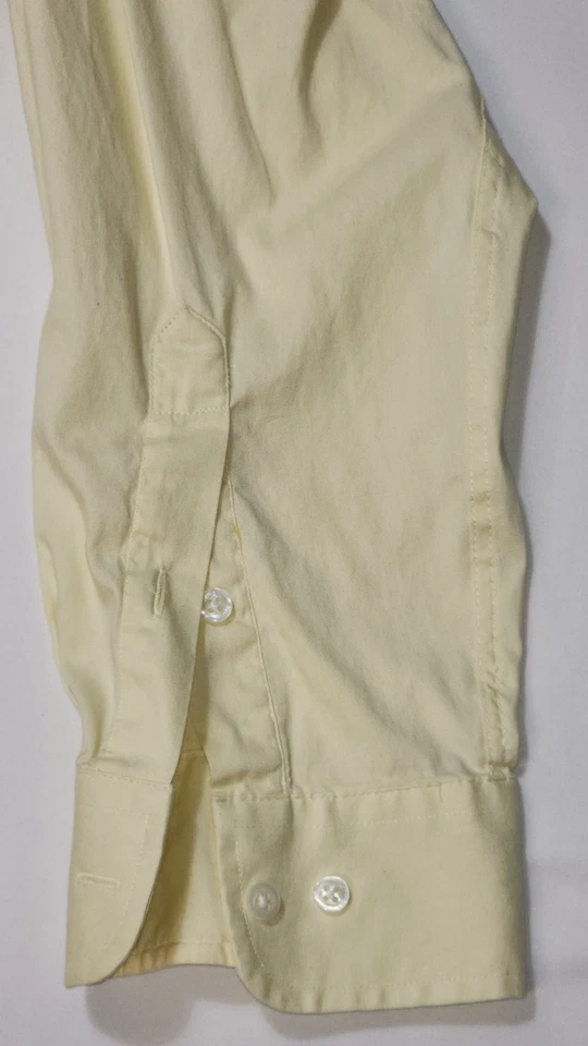CLUB ROOM Performance Regular Fit Button Down Yellow Formal Shirt Sz 17.5 34-35 - Image 4 of 4