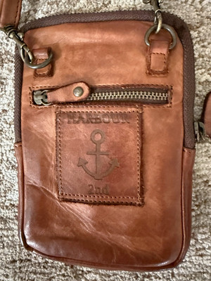 Harbour 2nd Brown Small Crossbody Bag Zip Closure Adjustable Strap phone carrier