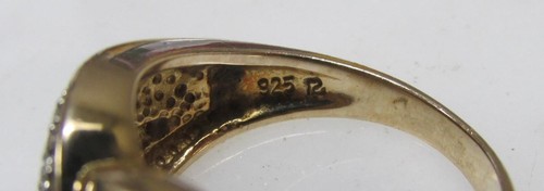 Ross Simons Gold Plated Sterling Silver Ring w/ 2 Diamonds ~ 4.5g ~ 8-I792 - Picture 6 of 6