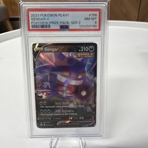 Gengar V 156/264 Prize Pack: Series 2 Pokemon Play! PSA 8