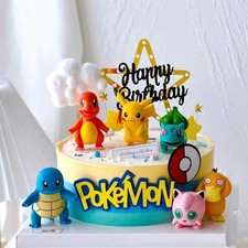 13PCS Pokemon Cake Toppers Pikachu Birthday Party Cake Decorations Set
