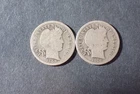 A Lot of two silver Barber dimes dated 1908S 1916S  Good+ Cond set RGR 504